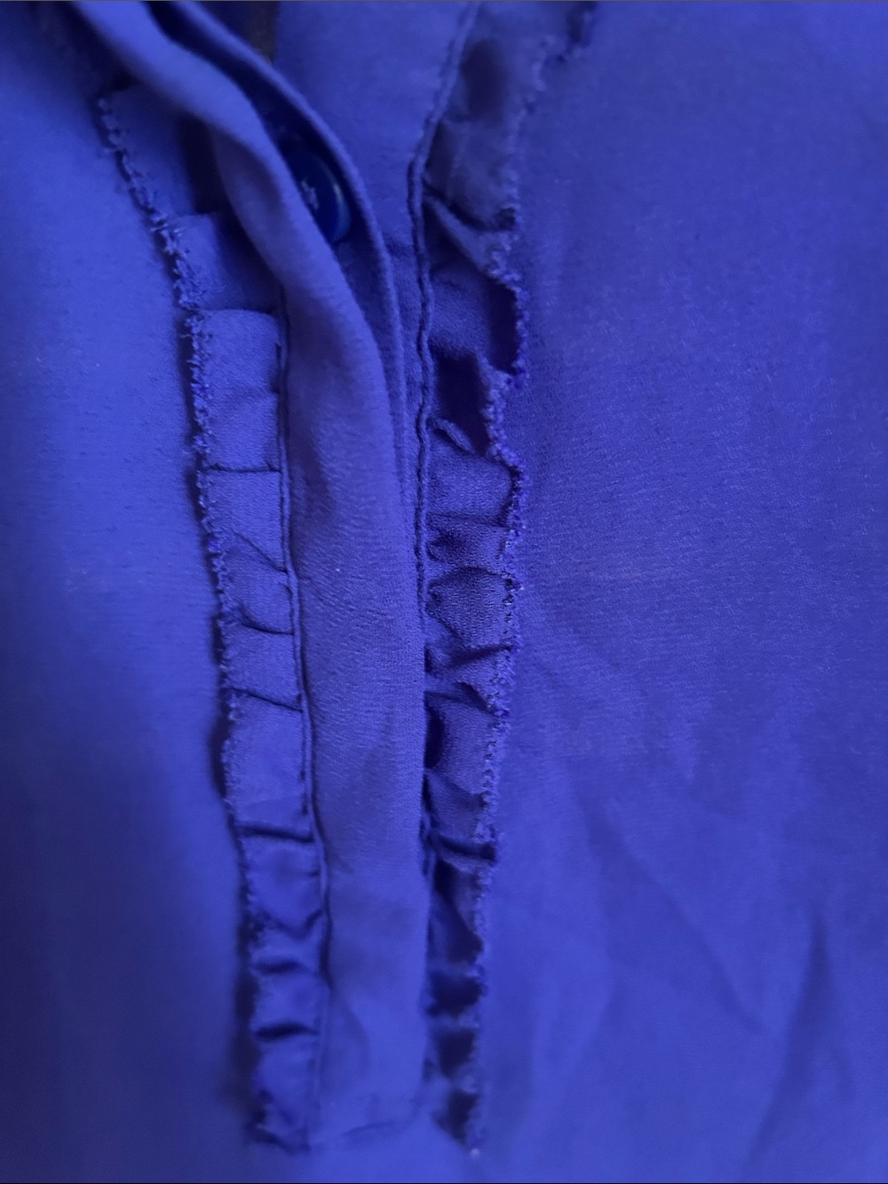 Worthington Royal Blue Sleeveless Ruffle V-Neck Camisole - Picture 7 of 9